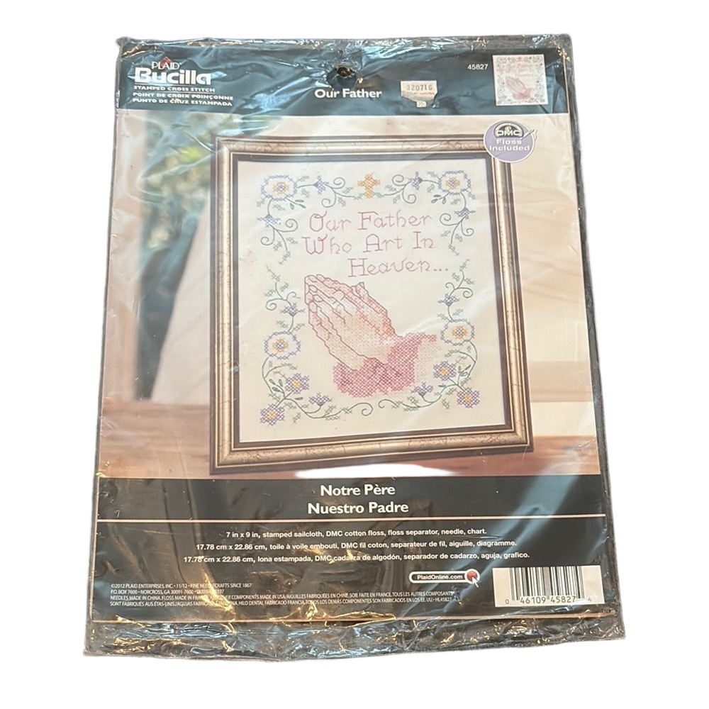Bucilla Stamped Cross Stitch Our Father Who Art In Heaven New Sealed Package